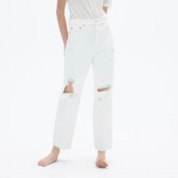 ZARA White Ripped Jeans - Picture 1 of 6